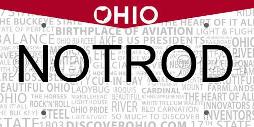 NOTROD Ohio License Plate