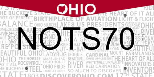 NOTS70 Ohio License Plate