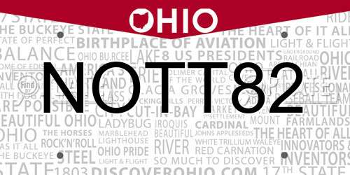 NOTT82 Ohio License Plate