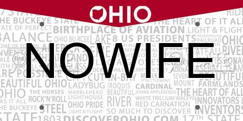 NOWIFE Ohio License Plate