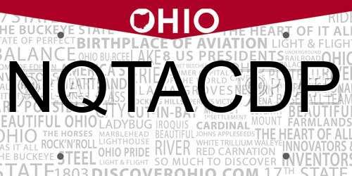 NQTACDP Ohio License Plate