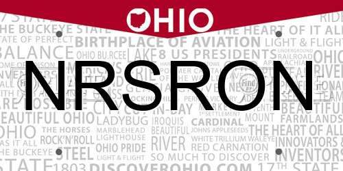 NRSRON Ohio License Plate