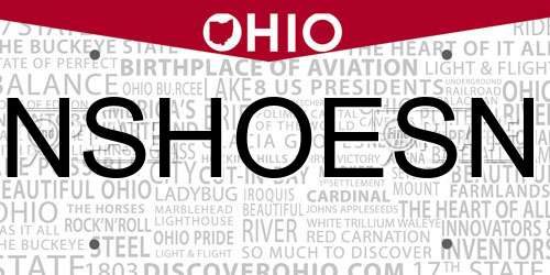 NSHOESN Ohio License Plate