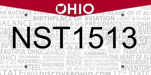 NST1513 Ohio License Plate