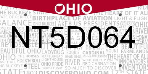 NT5D064 Ohio License Plate