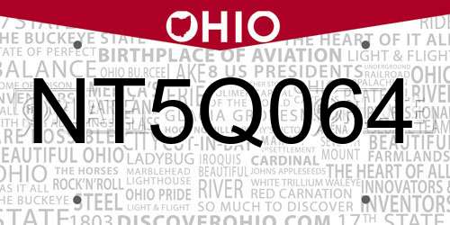 NT5Q064 Ohio License Plate