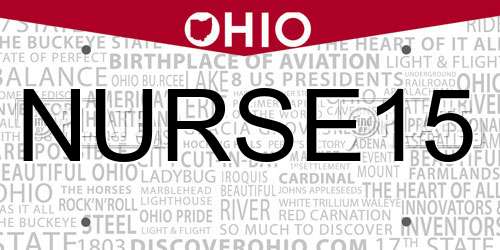 NURSE15 Ohio License Plate