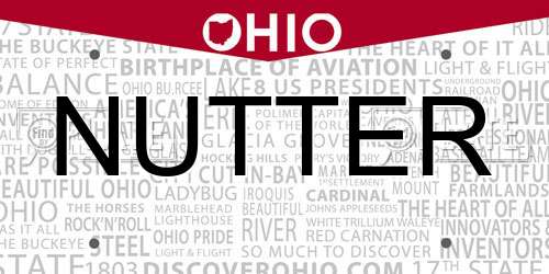 NUTTER Ohio License Plate