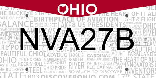 NVA27B Ohio License Plate