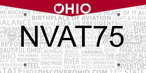 NVAT75 Ohio License Plate