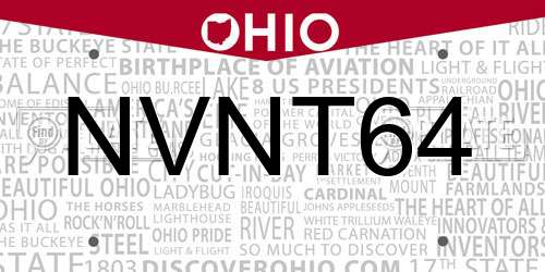 NVNT64 Ohio License Plate