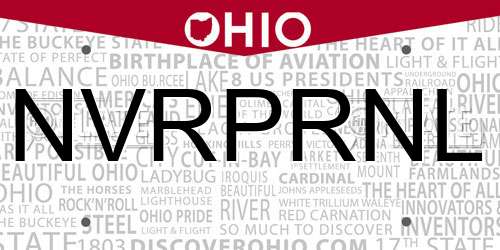 NVRPRNL Ohio License Plate