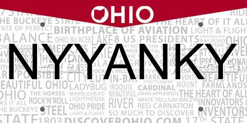 NYYANKY Ohio License Plate