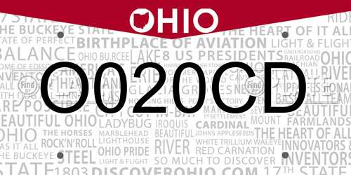 O020CD Ohio License Plate
