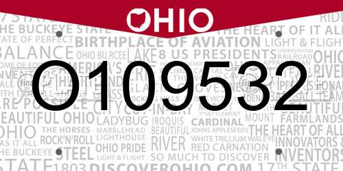 O109532 Ohio License Plate
