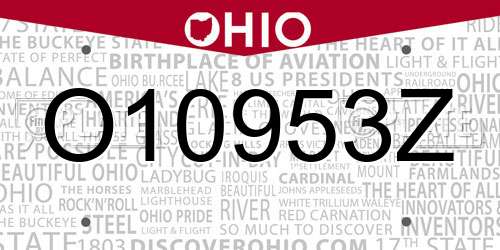 O10953Z Ohio License Plate