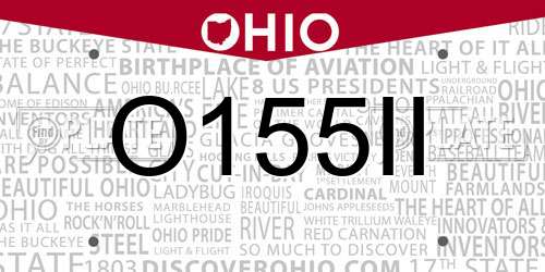 O155II Ohio License Plate