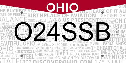 O24SSB Ohio License Plate