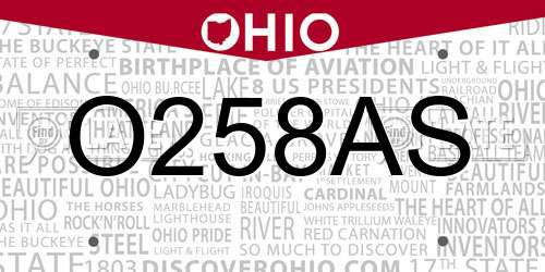 O258AS Ohio License Plate