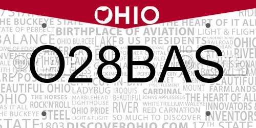 O28BAS Ohio License Plate