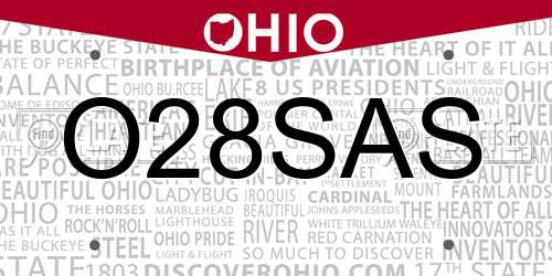 O28SAS Ohio License Plate