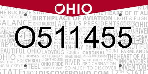 O511455 Ohio License Plate