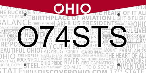O74STS Ohio License Plate