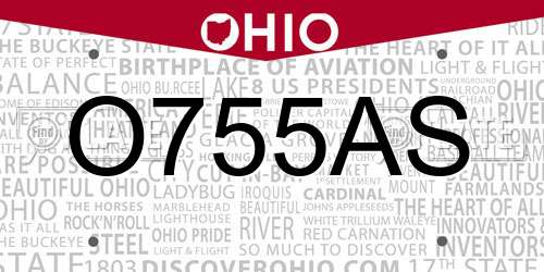 O755AS Ohio License Plate