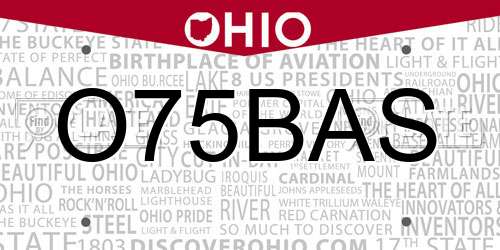 O75BAS Ohio License Plate