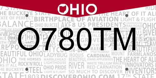 O780TM Ohio License Plate