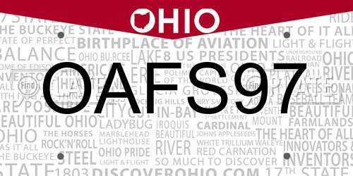 OAFS97 Ohio License Plate
