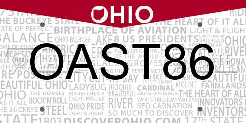 OAST86 Ohio License Plate