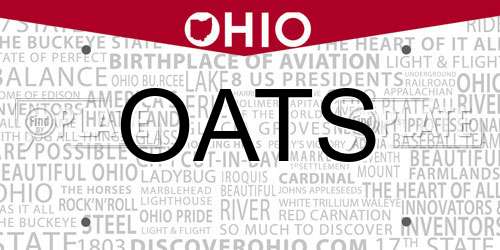 OATS Ohio License Plate