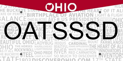 OATSSSD Ohio License Plate