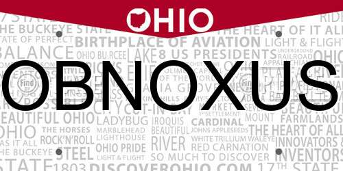 OBNOXUS Ohio License Plate