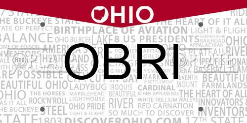 OBRI Ohio License Plate