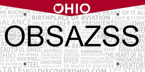 OBSAZSS Ohio License Plate