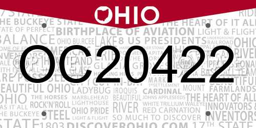 OC20422 Ohio License Plate
