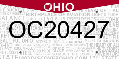 OC20427 Ohio License Plate