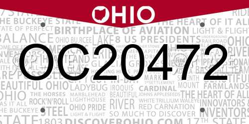 OC20472 Ohio License Plate
