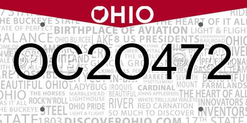 OC2O472 Ohio License Plate