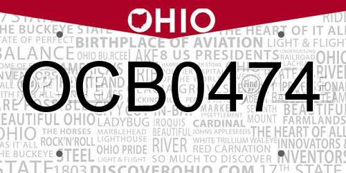 OCB0474 Ohio License Plate