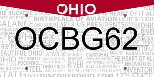 OCBG62 Ohio License Plate