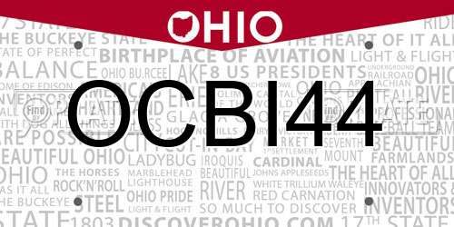OCBI44 Ohio License Plate