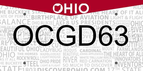 OCGD63 Ohio License Plate