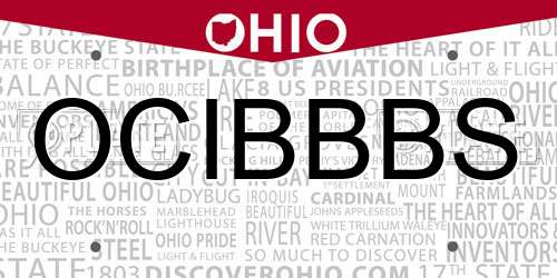 OCIBBBS Ohio License Plate