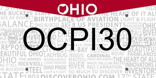 OCPI30 Ohio License Plate