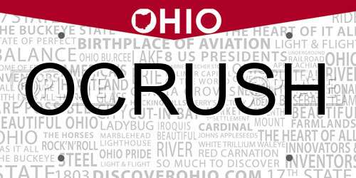 OCRUSH Ohio License Plate