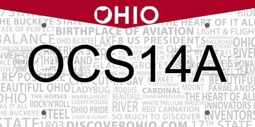 OCS14A Ohio License Plate