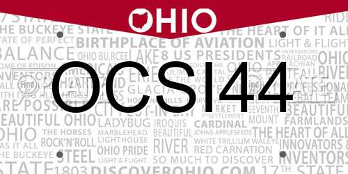 OCSI44 Ohio License Plate